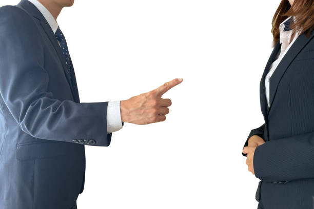 Female employee scolded by her boss