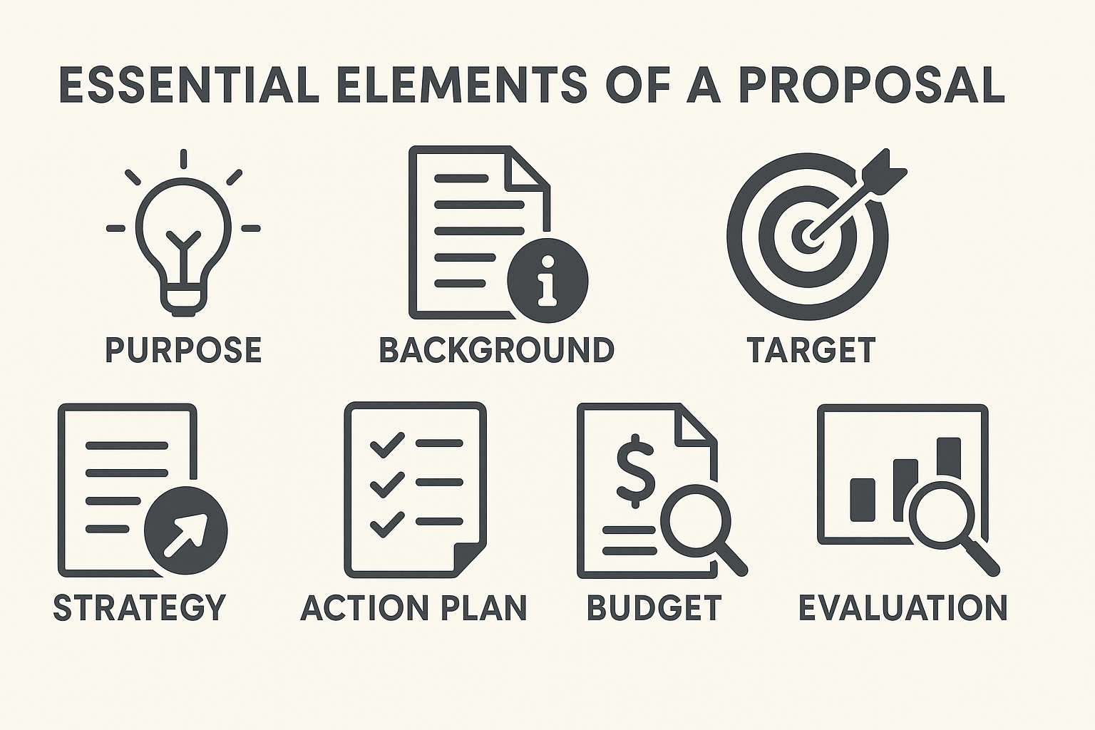 「Successful Proposal vs. Unsuccessful One」 Description: A side-by-side comparison of two proposals: one is neat, organized, and data-driven; the other is vague and messy.